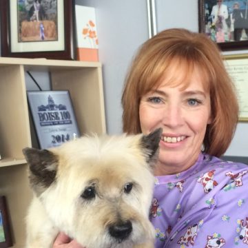 Groomer and dog